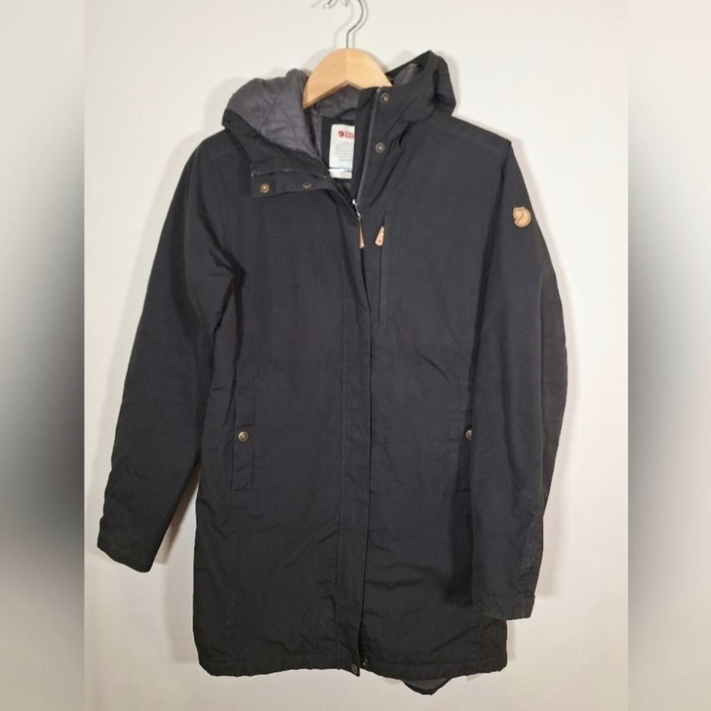 Fjallraven Kiruna Black Winter Parka Jacket Coat! Size S
